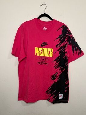 Nike Premier Football Pink Black Graphic Print T-Shirt